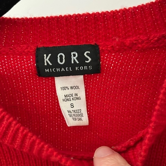 KORS Michael Kors red 100% wool sweater size S - Picture 2 of 4